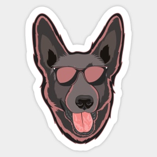 Neon Dutch Shepherd Fusion: Contemporary Canine Art Sticker